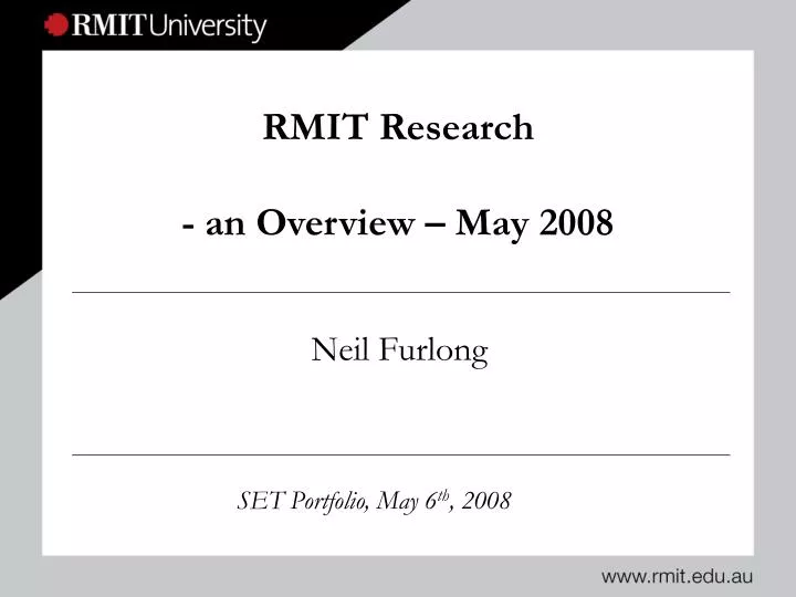 rmit research an overview may 2008