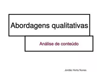 abordagens qualitativas