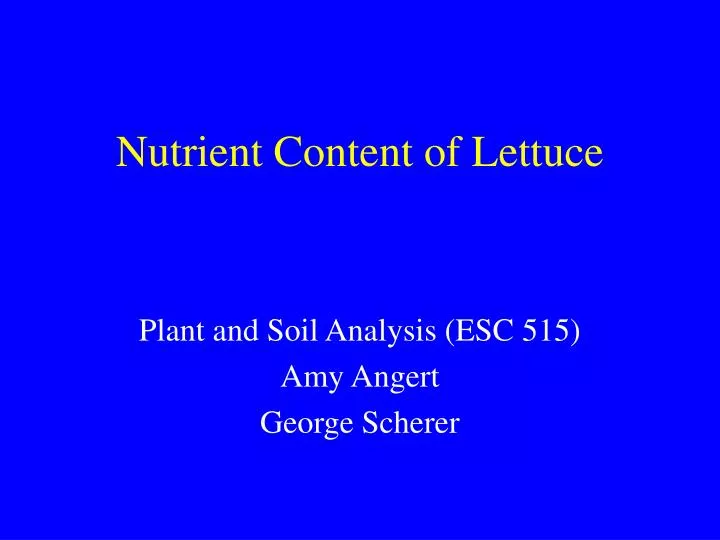 nutrient content of lettuce