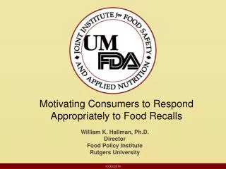 Motivating Consumers to Respond Appropriately to Food Recalls