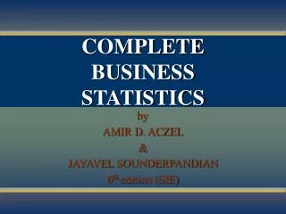 COMPLETE BUSINESS STATISTICS