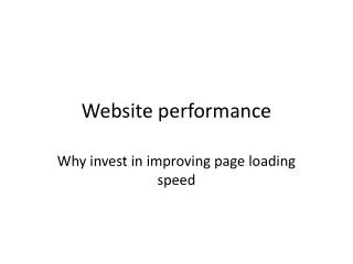 Website performance