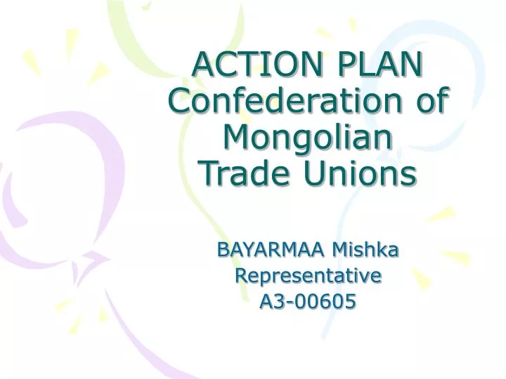 action plan confederation of mongolian trade unions