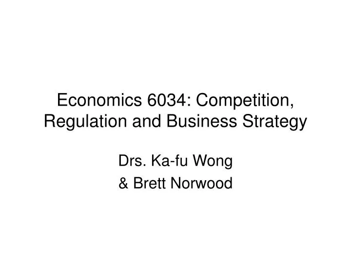 economics 6034 competition regulation and business strategy
