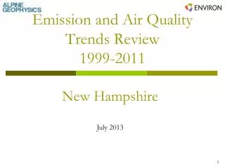 Emission and Air Quality Trends Review 1999-2011