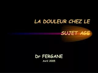 la douleur chez le sujet age
