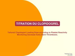 titration du clopidogrel