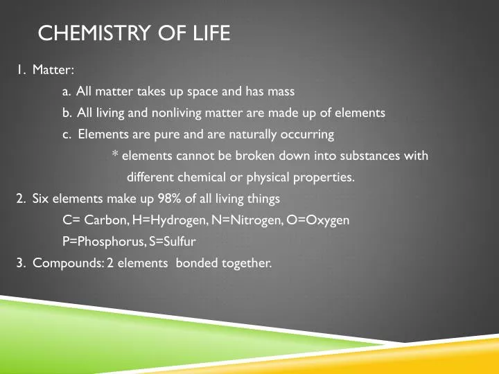 chemistry of life