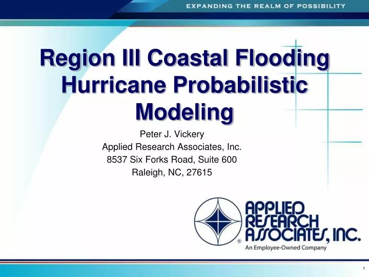 region iii coastal flooding hurricane probabilistic modeling