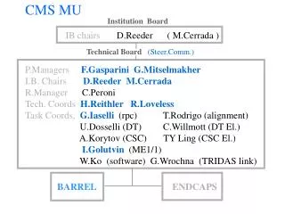 CMS MU IB chairs D.Reeder ( M.Cerrada ) P.Managers F.Gasparini G.Mitselmakher