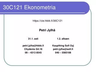 30c121 ekonometria