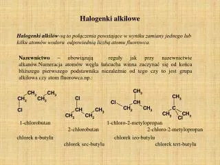 halogenki alkilowe