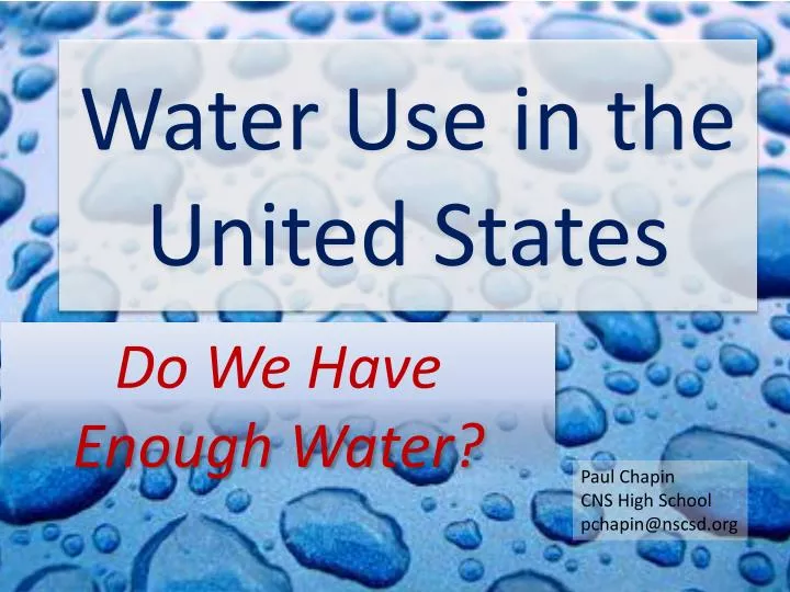 water use in the united states