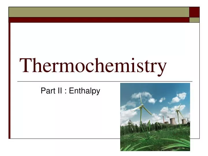 thermochemistry