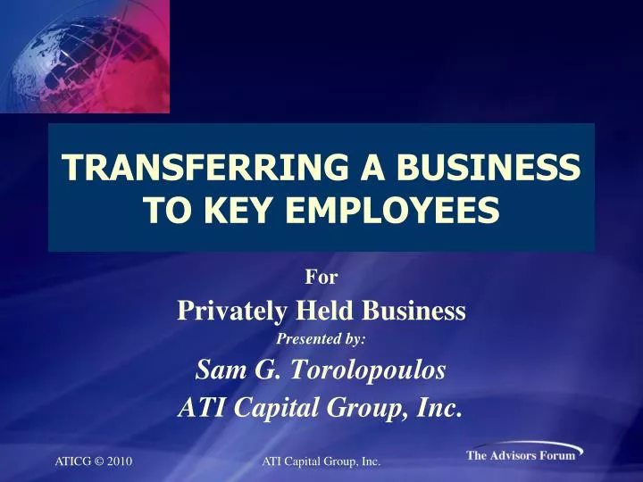 transferring a business to key employees