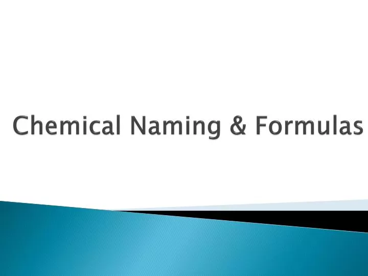 chemical naming formulas