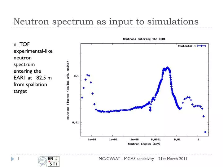 neutron spectrum as input to simulations