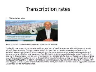 Transcription rates