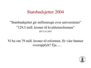 statsbudsjettet 2004