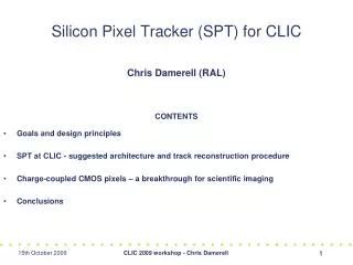 Silicon Pixel Tracker (SPT) for CLIC