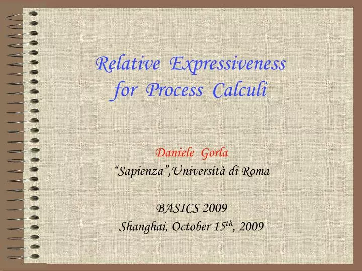 relative expressiveness for process calculi