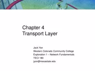 Chapter 4 Transport Layer