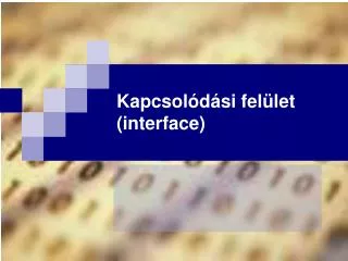 kapcsol d si fel let interface