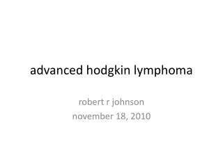 advanced hodgkin lymphoma