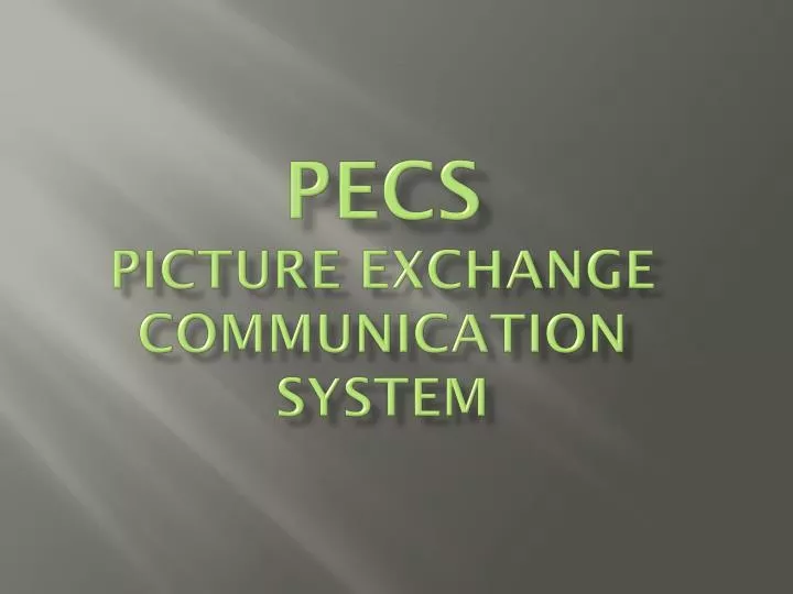 pecs picture exchange communication system