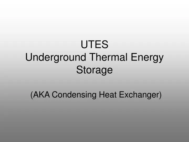 utes underground thermal energy storage