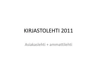 kirjastolehti 2011