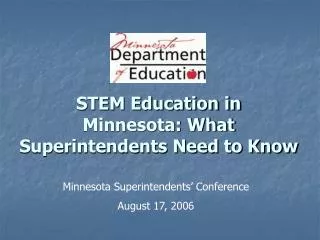 STEM Education in Minnesota: What Superintendents Need to Know