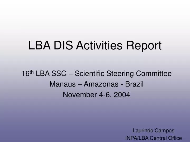 lba dis activities report