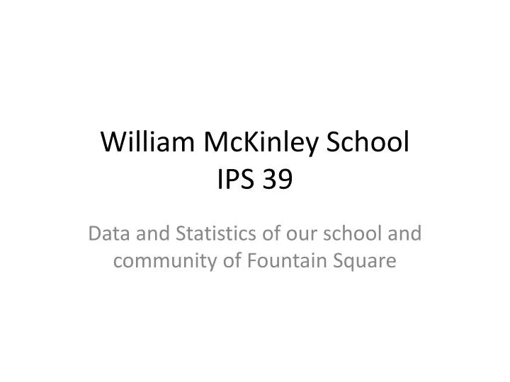 william mckinley school ips 39