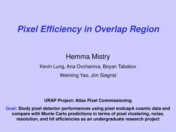 pixel efficiency in overlap region