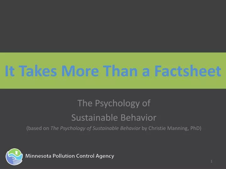 it takes more than a factsheet