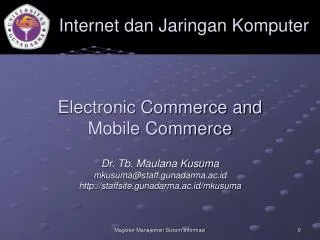 Electronic Commerce and Mobile Commerce
