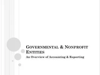 Governmental &amp; Nonprofit Entities