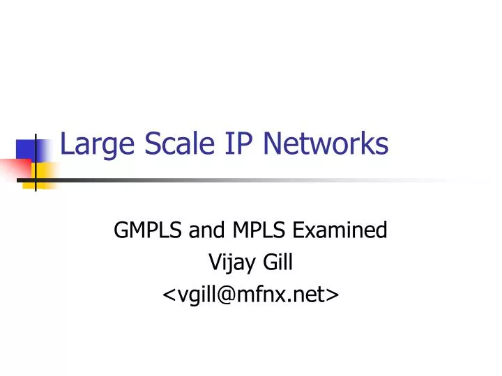 large scale ip networks