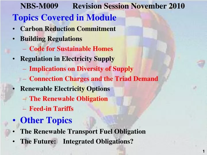 nbs m009 revision session november 2010