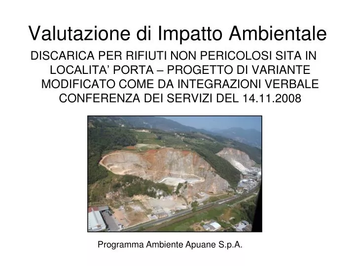 valutazione di impatto ambientale