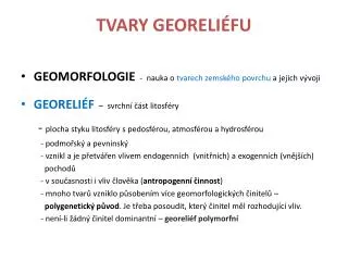 tvary georeli fu