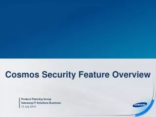 Cosmos Security Feature Overview