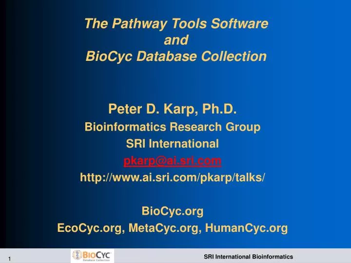 the pathway tools software and biocyc database collection