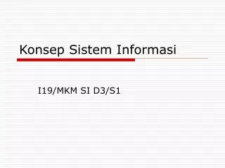konsep sistem informasi
