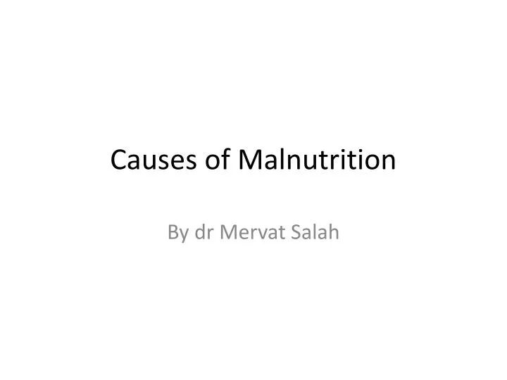 causes of malnutrition