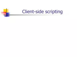 client side scripting