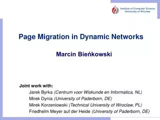 Page Migration in Dynamic Networks
