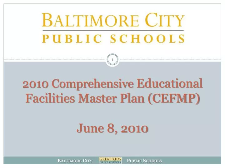 2010 comprehensive educational facilities master plan cefmp june 8 2010