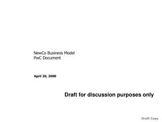 NewCo Business Model PwC Document